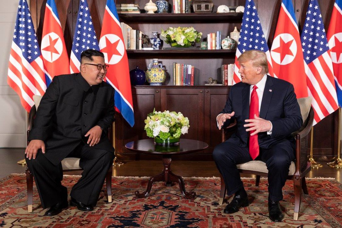 Donald Trump et Kim Jong Un à Sentosa, le 12 juin 2018, Singapour.